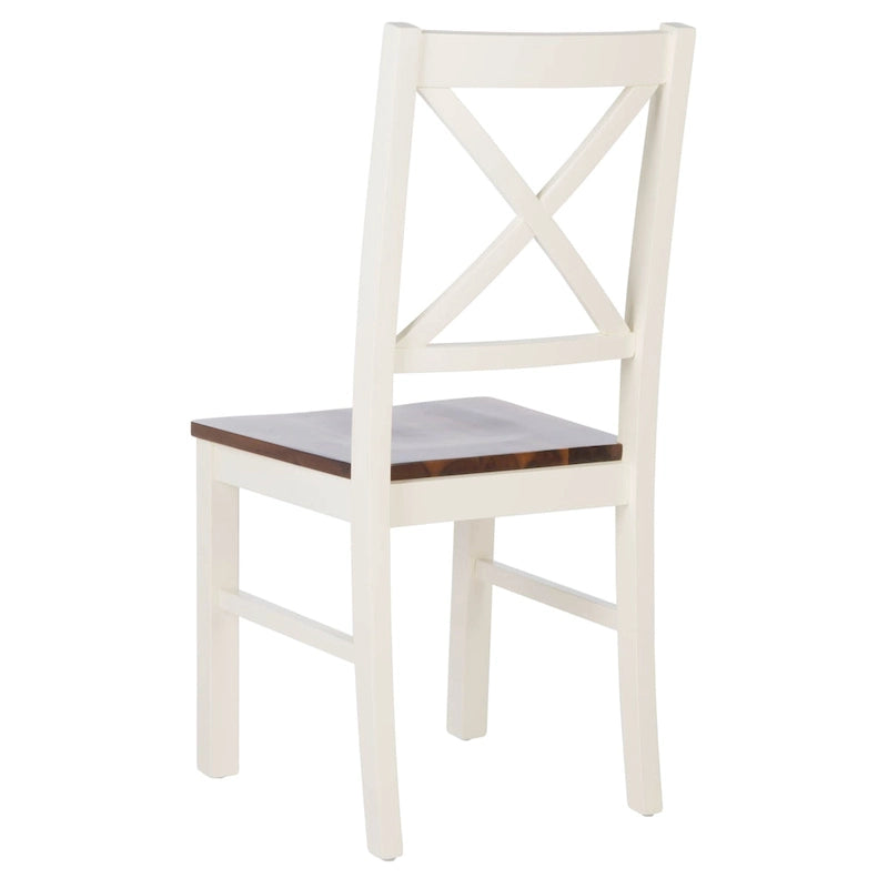SAFAVIEH Concetta Esszimmerstuhl in Weiß/Natur – 17.5 W x 19.5 L x 37 H – 18W x 20D x 37H