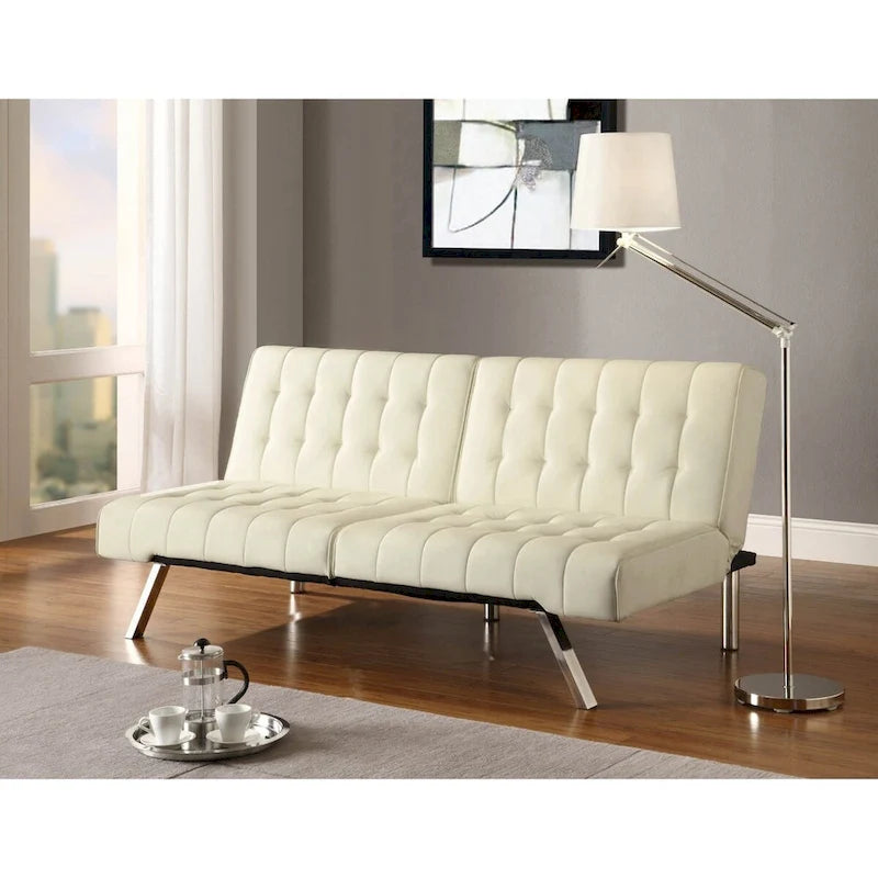 Canapé-lit futon Splitback multiposition, vanille - 71 x 36.5 x 31.1 pouces