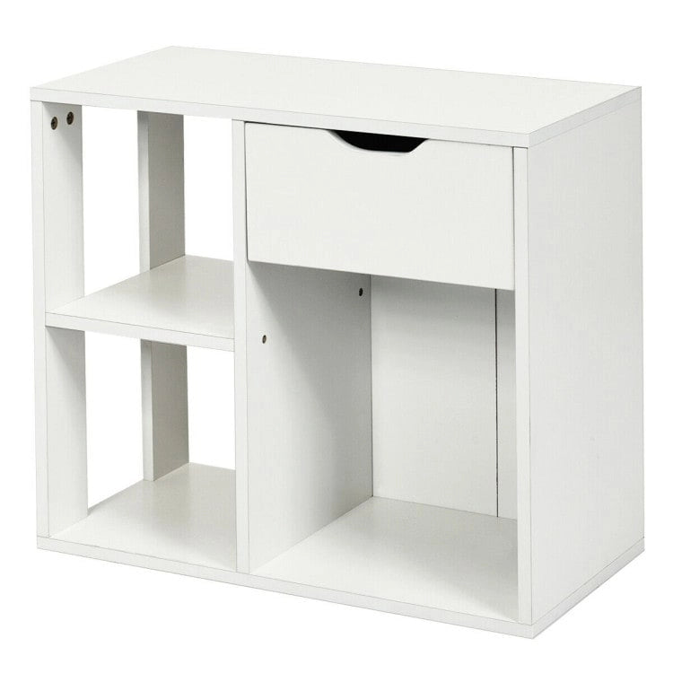 Tavolino laterale a 3 ripiani con ripiano portaoggetti e spazio per cassetto - 23.5 x 12 x 20.5 (L x W x H)