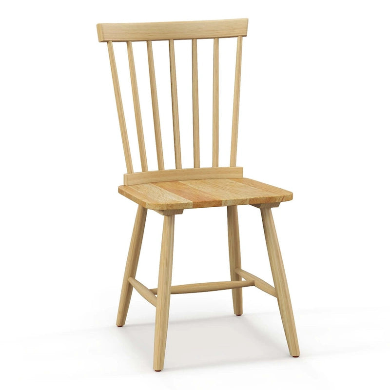 Chaises de salle à manger Windsor de Costway, lot de 2, sans accoudoirs, dossier à barreaux en bois massif — voir les détails