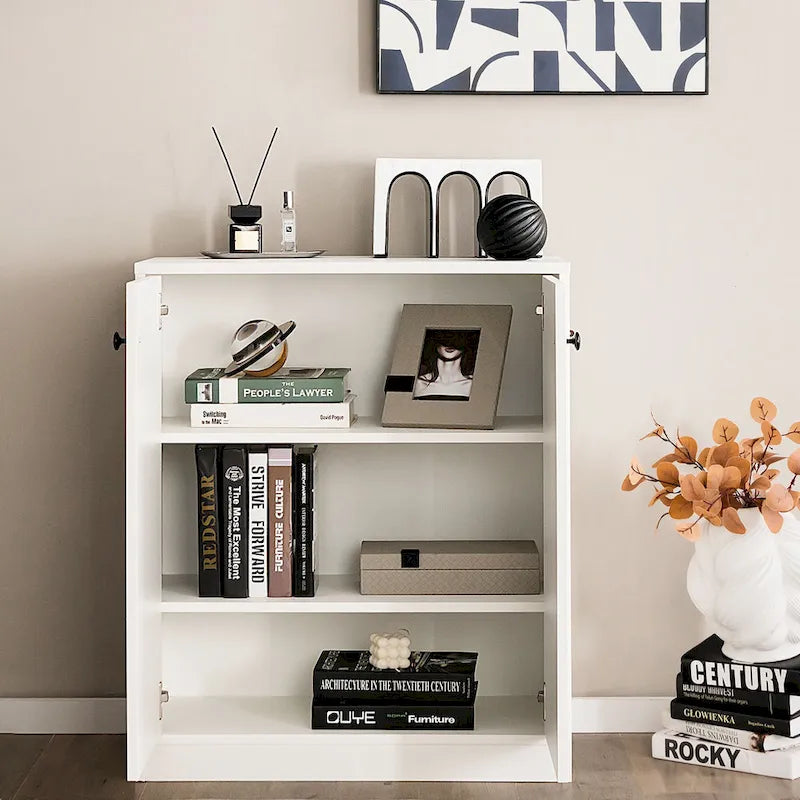 Credenza armadio contenitore Costway a 2 ante con 3 ripiani - Vedi dettagli