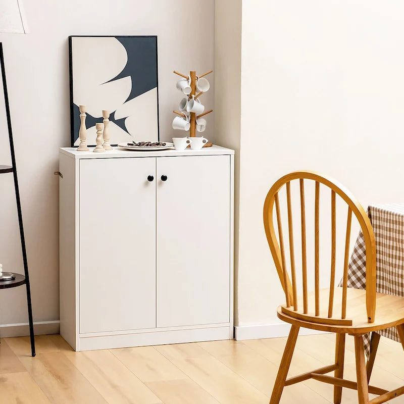 Credenza armadio contenitore Costway a 2 ante con 3 ripiani - Vedi dettagli