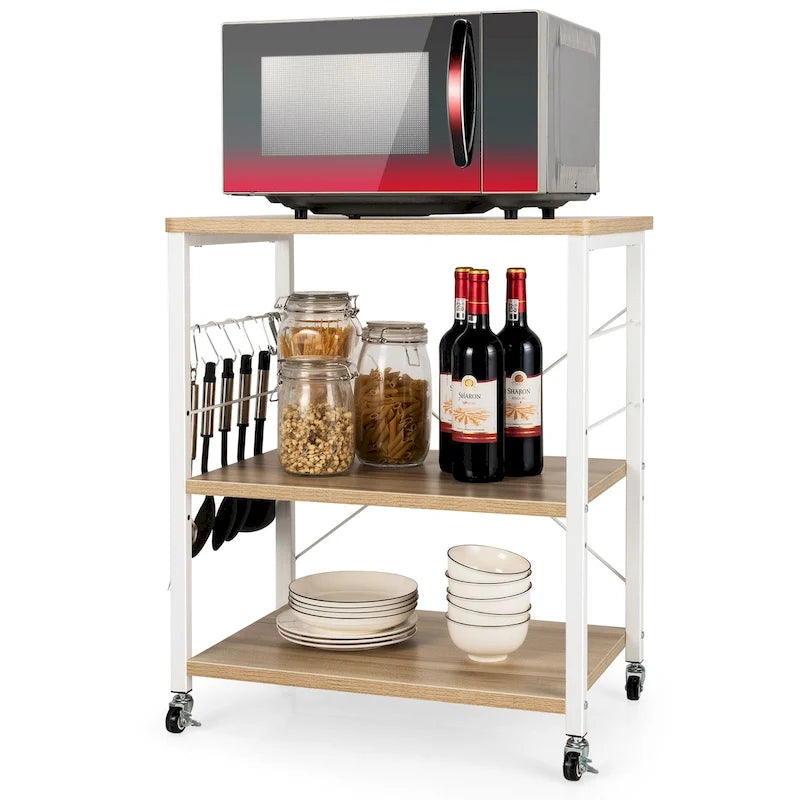 Estantería de 3 niveles para cocina Costway, carrito de almacenamiento para horno de microondas con — Ver detalles
