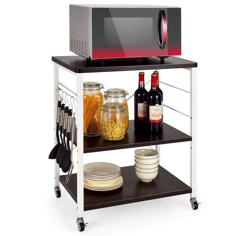Costway 3-Tier Kitchen Baker's Rack Microwave Oven Storage Cart w/ - See details