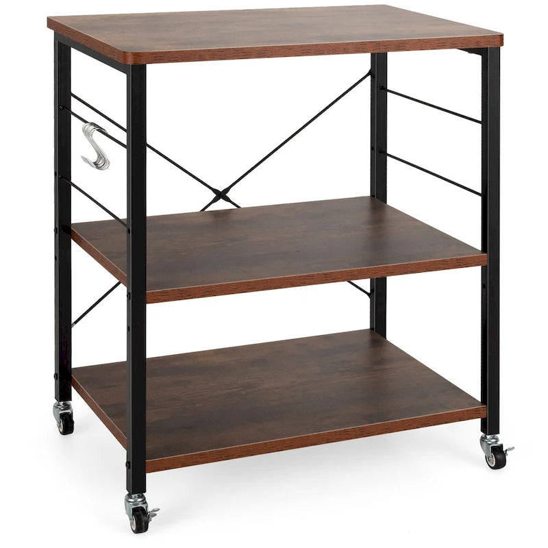 Costway 3-Tier Kitchen Baker's Rack Microwave Oven Storage Cart w/ - See details