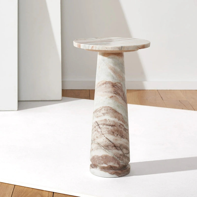 SAFAVIEH Couture Jose runder Marmortisch als Akzenttisch – 10Wx10Dx18H