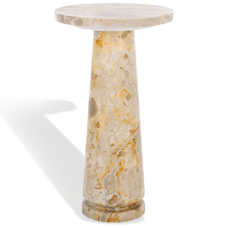SAFAVIEH Couture Jose runder Marmortisch als Akzenttisch – 10Wx10Dx18H