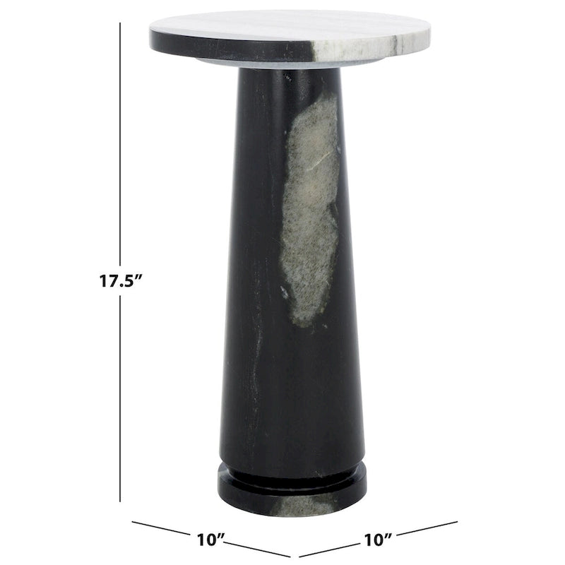 SAFAVIEH Couture Jose runder Marmortisch als Akzenttisch – 10Wx10Dx18H