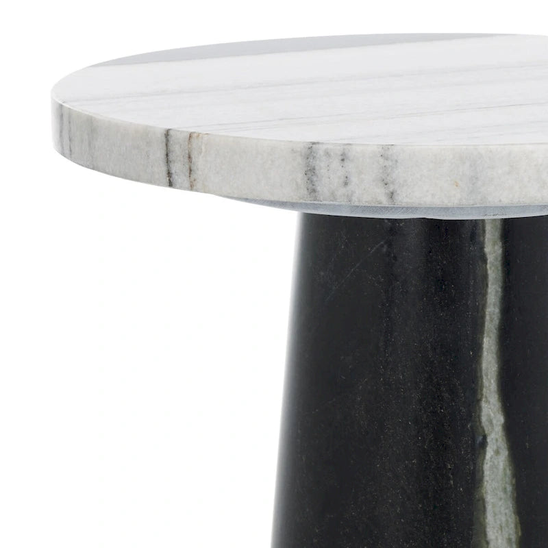 SAFAVIEH Couture Jose runder Marmortisch als Akzenttisch – 10Wx10Dx18H