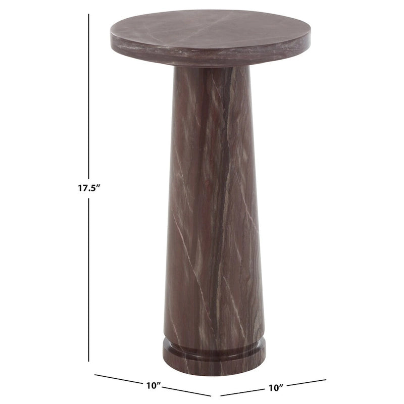 SAFAVIEH Couture Jose runder Marmortisch als Akzenttisch – 10Wx10Dx18H