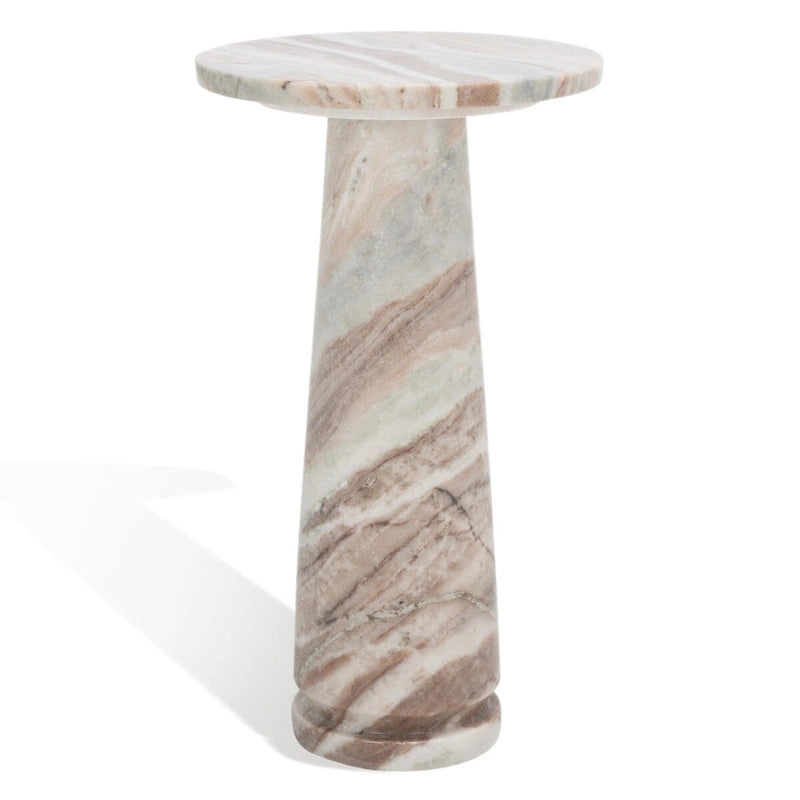 SAFAVIEH Couture Jose runder Marmortisch als Akzenttisch – 10Wx10Dx18H