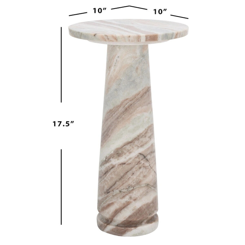 SAFAVIEH Couture Jose runder Marmortisch als Akzenttisch – 10Wx10Dx18H