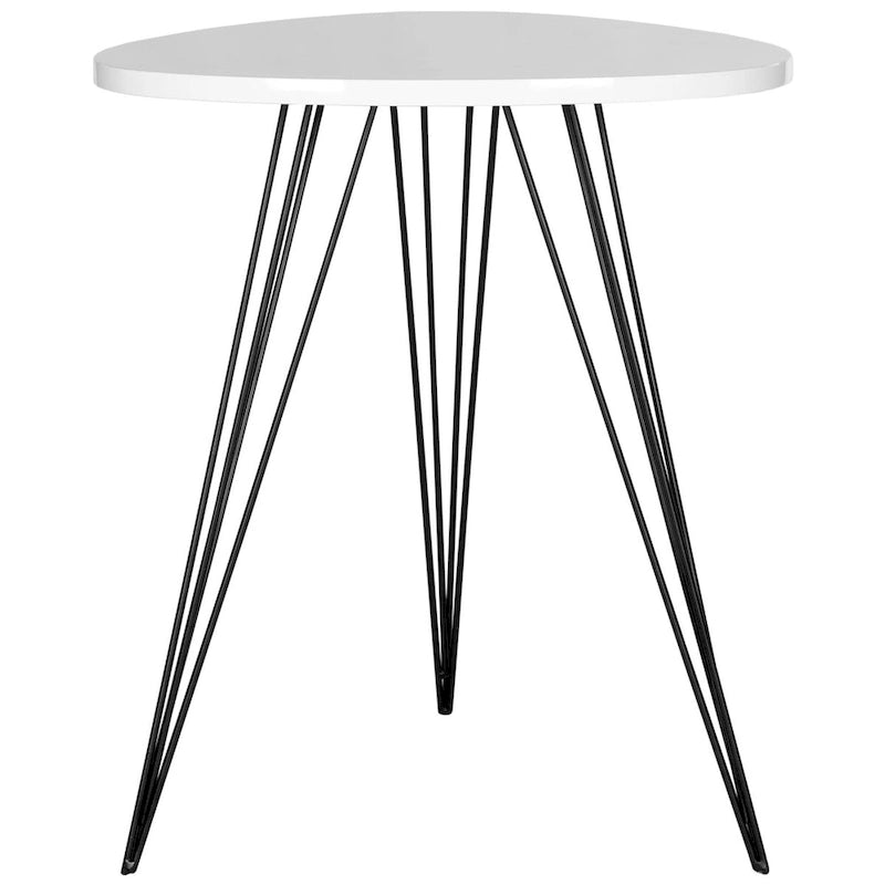 Tavolino laterale laccato bianco/nero SAFAVIEH Luann - 19.6 x 19.6 x 23.6 - 20Wx20Dx24H