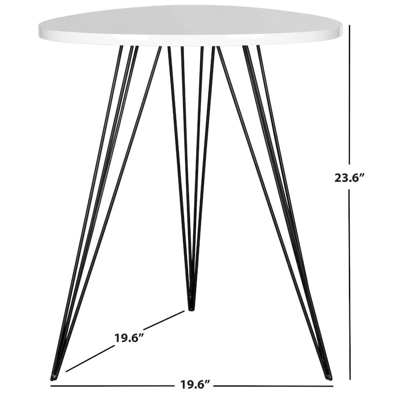 Tavolino laterale laccato bianco/nero SAFAVIEH Luann - 19.6 x 19.6 x 23.6 - 20Wx20Dx24H