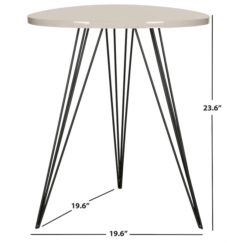 Tavolino laterale laccato bianco/nero SAFAVIEH Luann - 19.6 x 19.6 x 23.6 - 20Wx20Dx24H