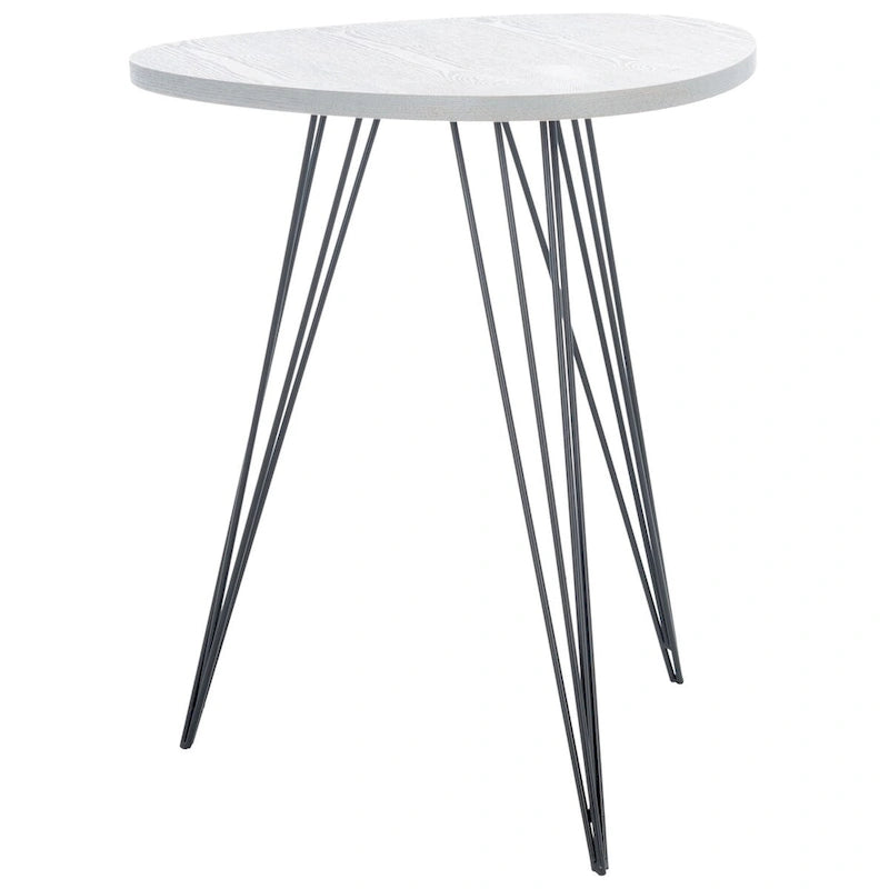 Tavolino laterale laccato bianco/nero SAFAVIEH Luann - 19.6 x 19.6 x 23.6 - 20Wx20Dx24H
