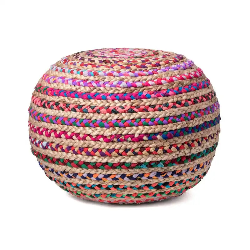 Puf otomano tejido redondo relleno Nuloom Ling