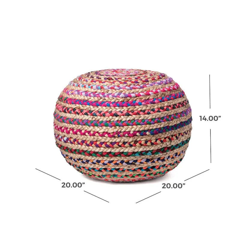 Puf otomano tejido redondo relleno Nuloom Ling