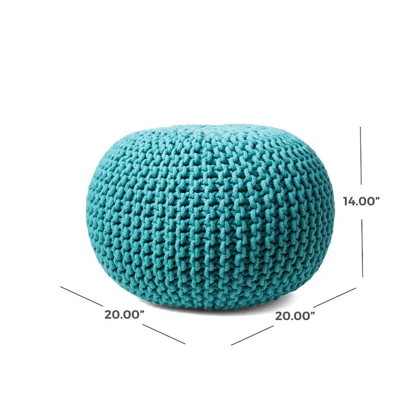 Puf otomano tejido redondo relleno Nuloom Ling