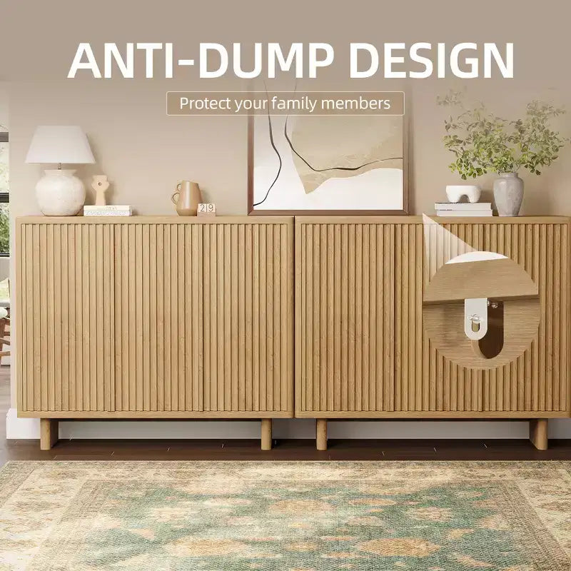 Acekool 46 Shoe Cabinet with Fluted Door, 5-Tier Storage Cabinet, Rustic Entryway Bench for Hallway, 41.5H