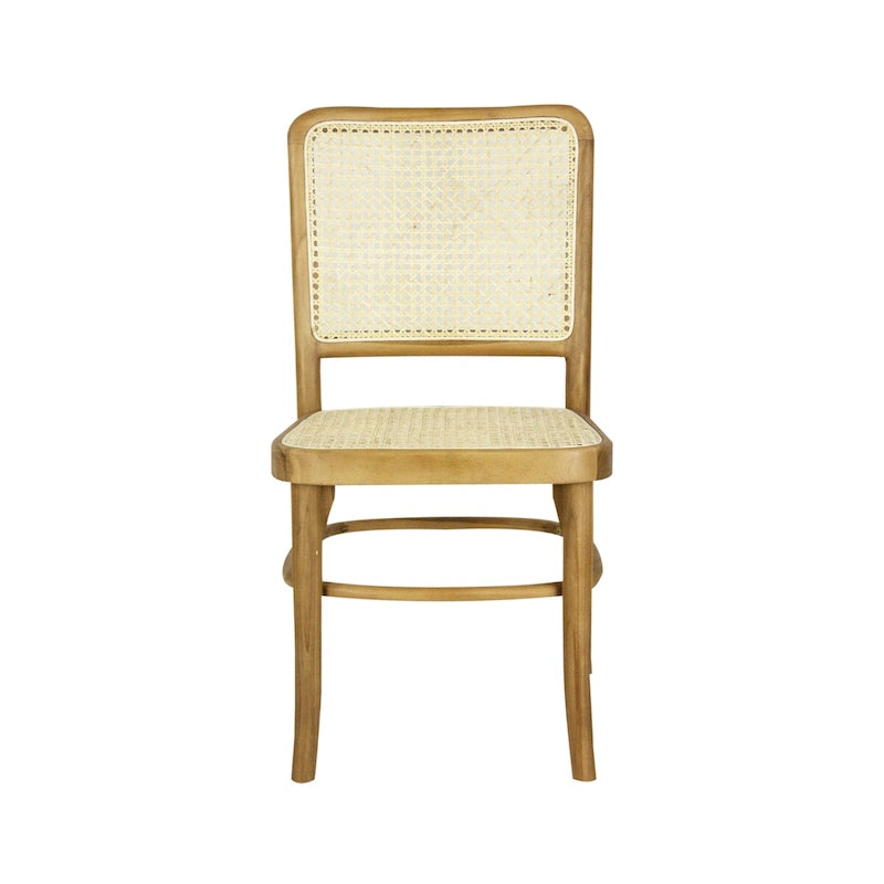 Krzesło do jadalni Cukor z drewna i rattanu w stylu vintage mid-century, naturalne (zestaw 2 szt.) marki JONATHAN Y