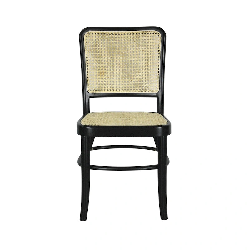 Silla de comedor vintage de madera y ratán de mediados de siglo Cukor, natural (juego de 2) de JONATHAN Y