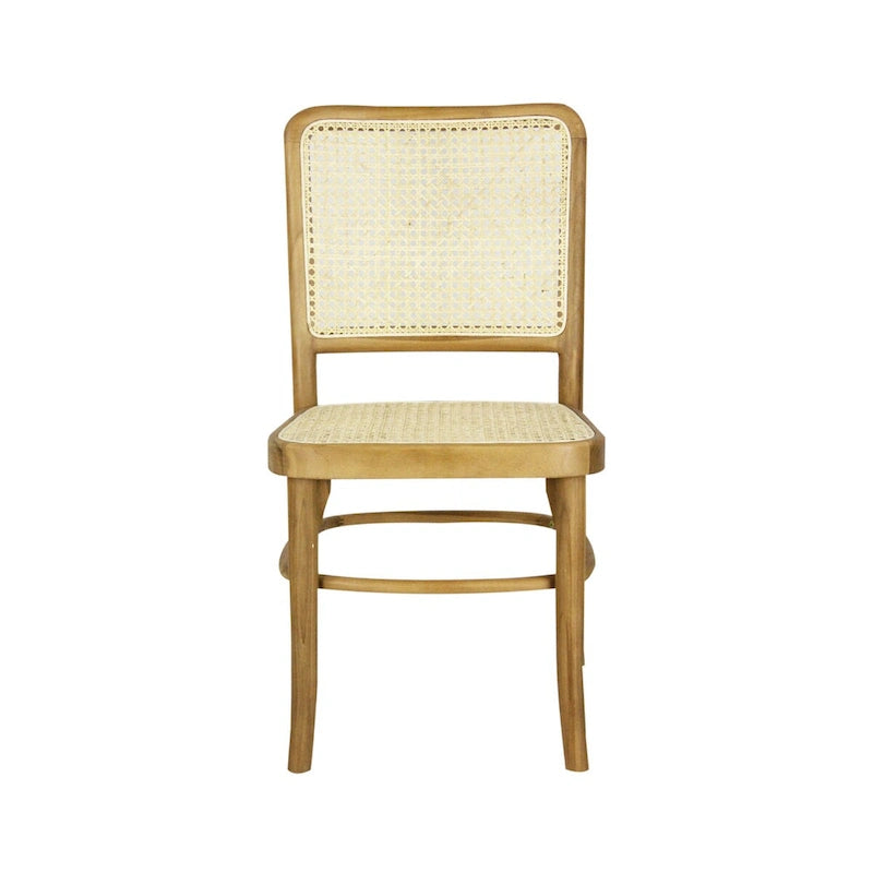 Krzesło do jadalni Cukor z drewna i rattanu w stylu vintage mid-century, naturalne (zestaw 2 szt.) marki JONATHAN Y