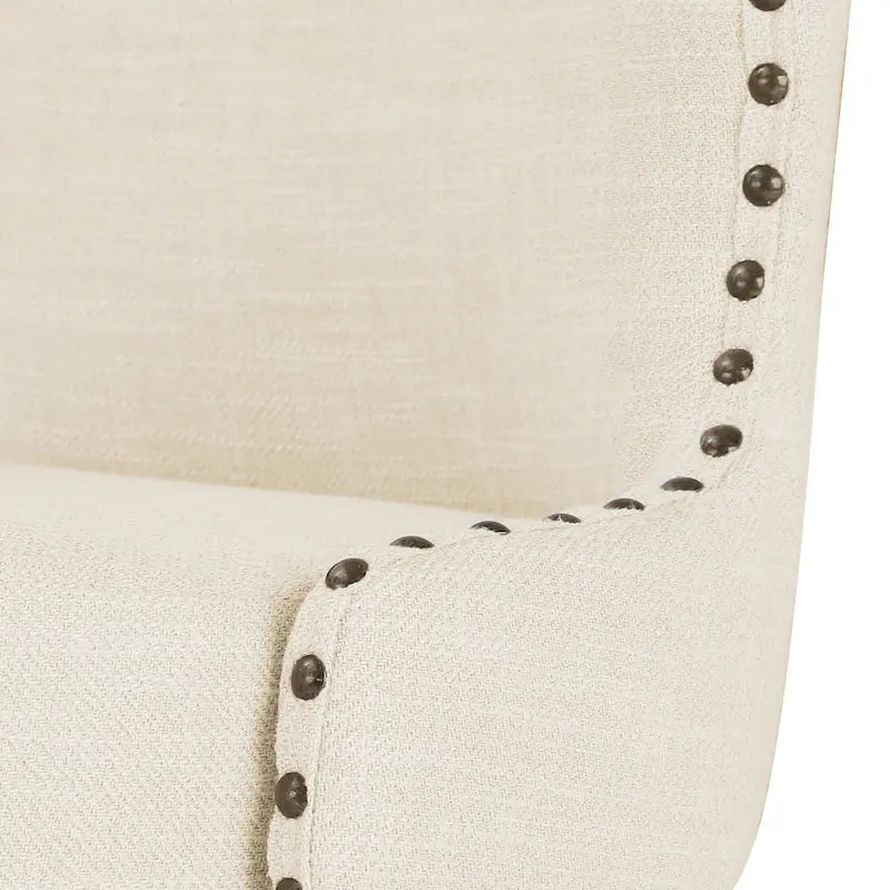 LUE BONA 26-Zoll-Barhocker im modernen Mid-Century-Stil mit Holzgestell, drehbar, Sitz aus Kunstleder und Leinen, 4er-Set
