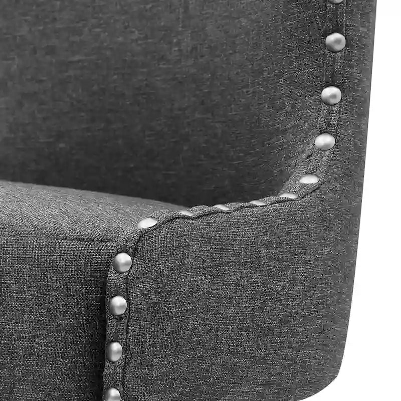LUE BONA 26-Zoll-Barhocker im modernen Mid-Century-Stil mit Holzgestell, drehbar, Sitz aus Kunstleder und Leinen, 4er-Set