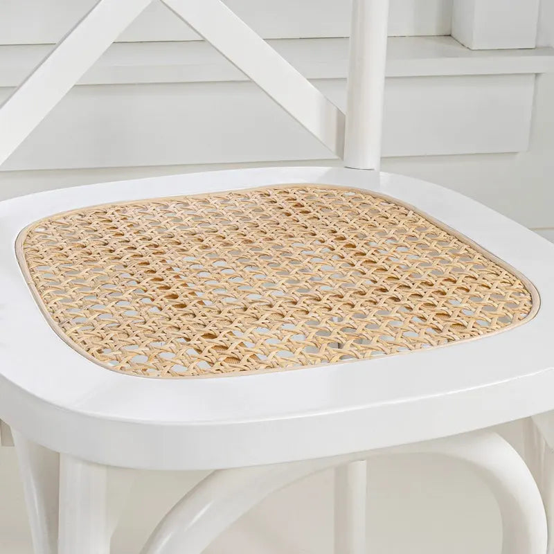 Colmar klasszikus, hagyományos, X háttámlás, természetes színű fa- és rattan étkezőszék, JONATHAN Y, 2 darabos készlet