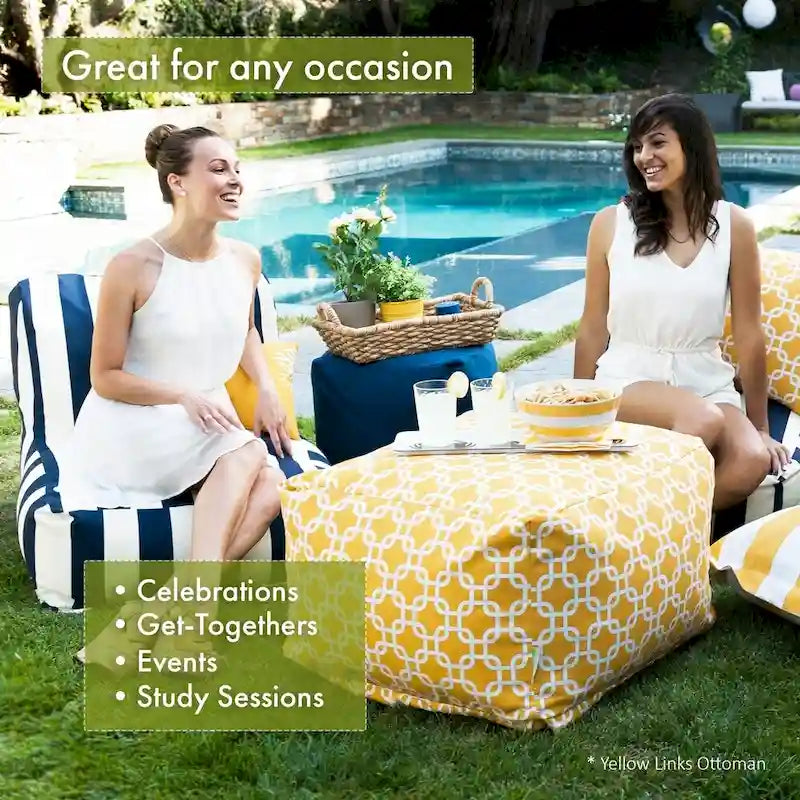 Majestic Home Goods Indoor Villa Samt-Ottomane und Pouf