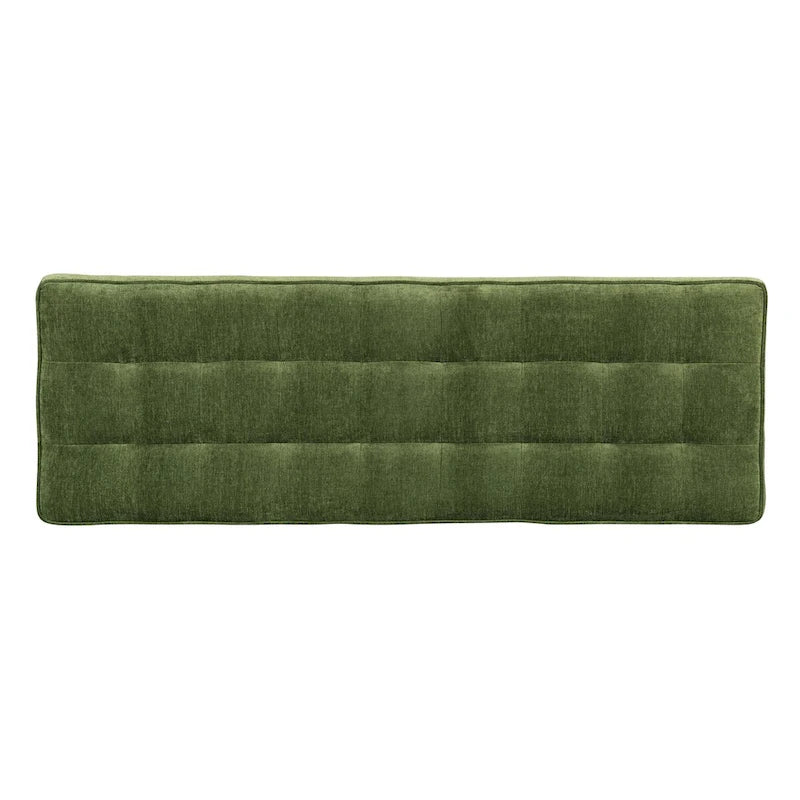 Banc en tissu Luca de Poly & Bark – assise capitonnée avec pieds en bois massif