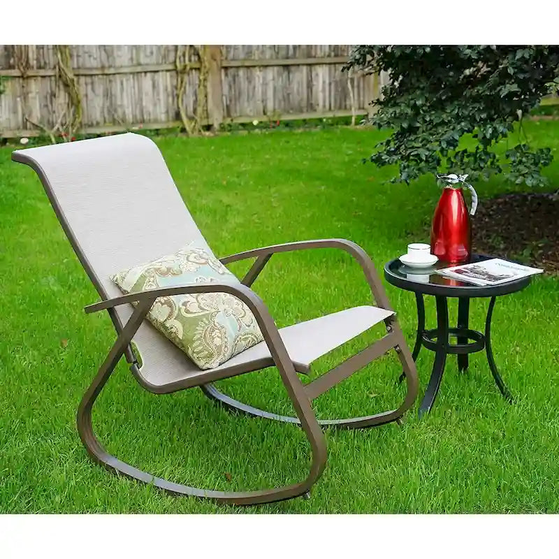 Kozyard moderner Outdoor-Schaukelstuhl mit Sling-Sitz für die Terrasse
