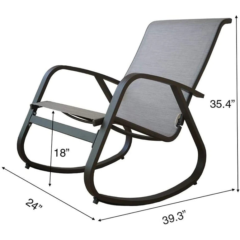 Kozyard moderner Outdoor-Schaukelstuhl mit Sling-Sitz für die Terrasse