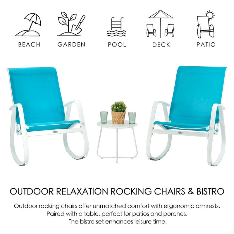 Kozyard moderner Outdoor-Schaukelstuhl mit Sling-Sitz für die Terrasse