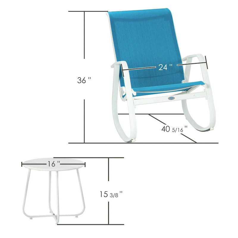 Kozyard moderner Outdoor-Schaukelstuhl mit Sling-Sitz für die Terrasse