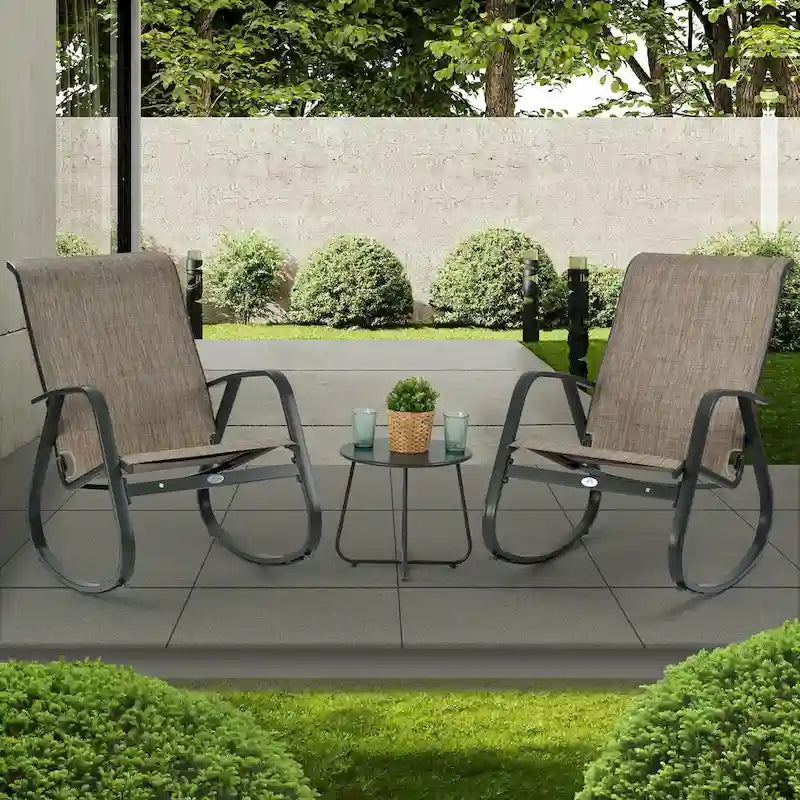 Kozyard moderner Outdoor-Schaukelstuhl mit Sling-Sitz für die Terrasse