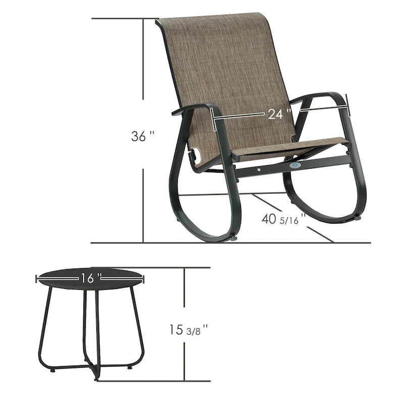 Kozyard moderner Outdoor-Schaukelstuhl mit Sling-Sitz für die Terrasse