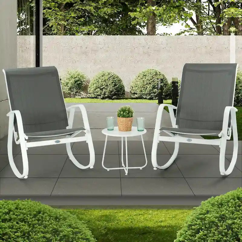 Kozyard moderner Outdoor-Schaukelstuhl mit Sling-Sitz für die Terrasse