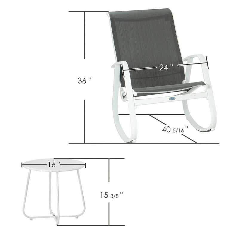 Kozyard moderner Outdoor-Schaukelstuhl mit Sling-Sitz für die Terrasse
