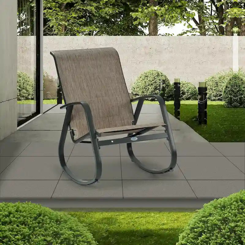 Kozyard moderner Outdoor-Schaukelstuhl mit Sling-Sitz für die Terrasse