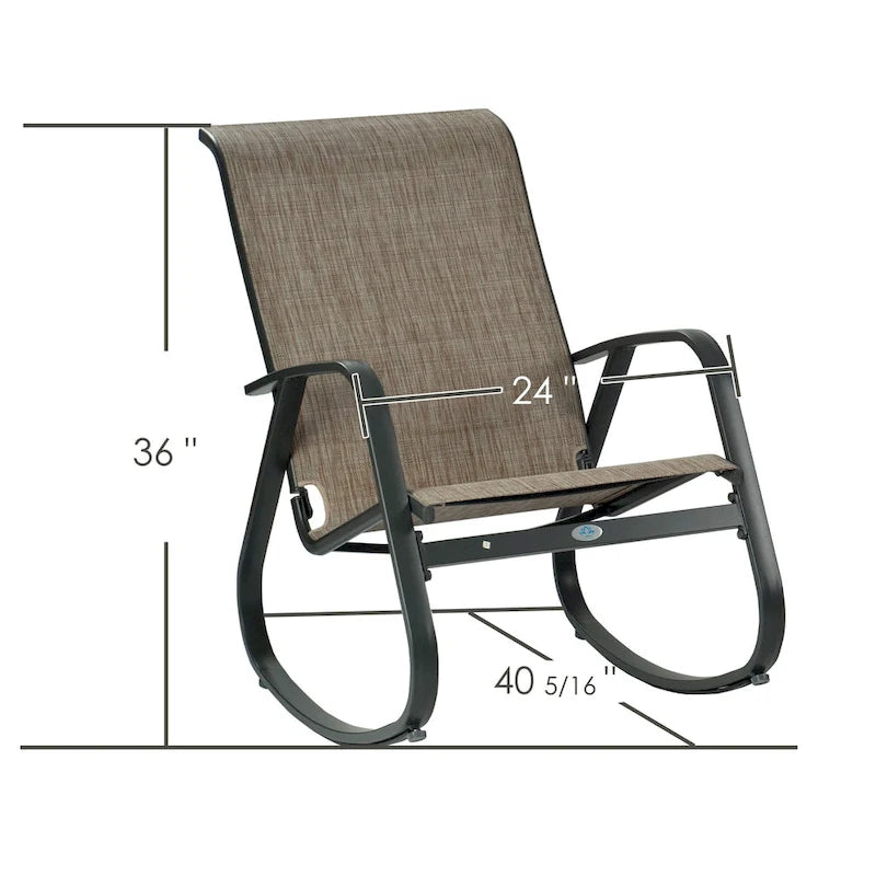 Kozyard moderner Outdoor-Schaukelstuhl mit Sling-Sitz für die Terrasse