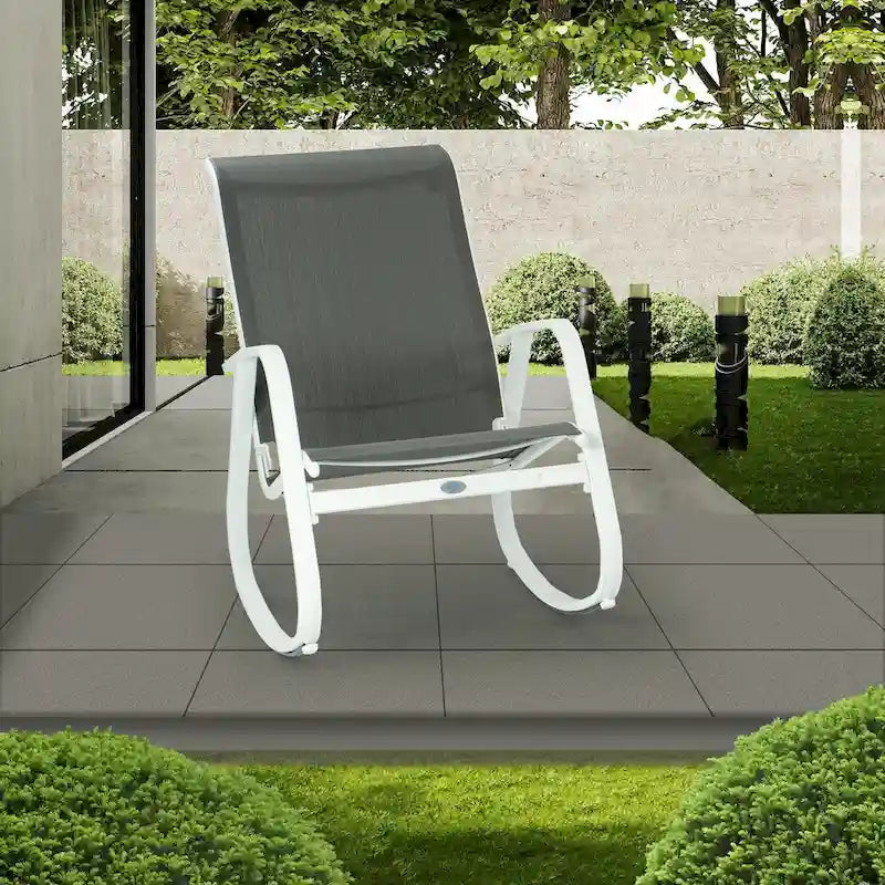 Kozyard moderner Outdoor-Schaukelstuhl mit Sling-Sitz für die Terrasse