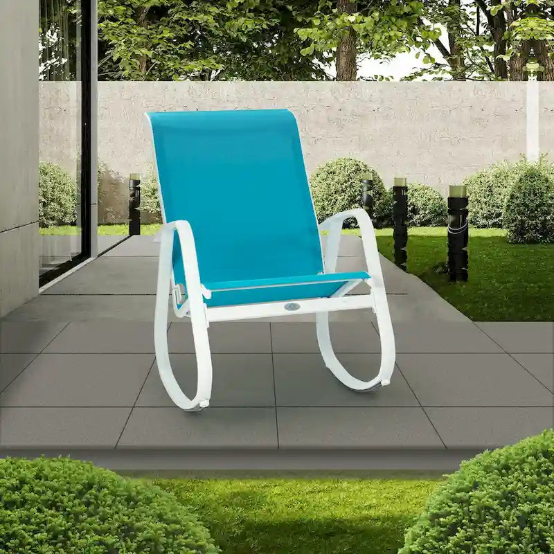 Kozyard moderner Outdoor-Schaukelstuhl mit Sling-Sitz für die Terrasse