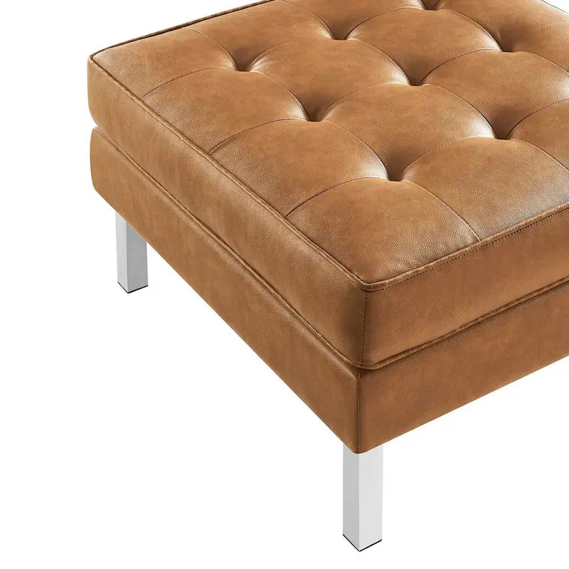 Loft Kapitone Suni Deri Puf