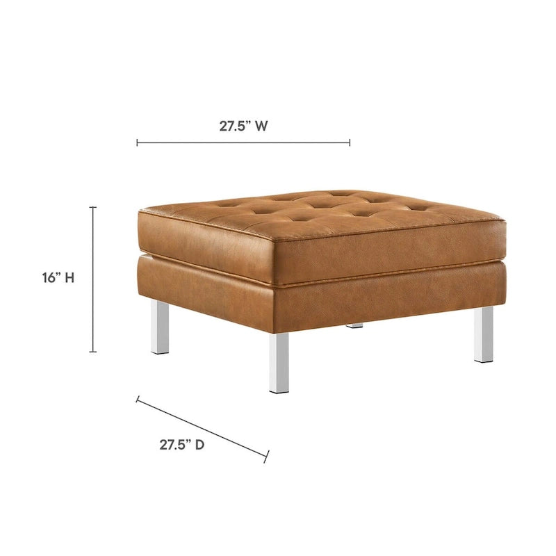 Loft Kapitone Suni Deri Puf