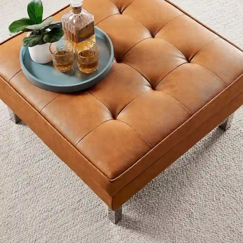Loft Kapitone Suni Deri Puf