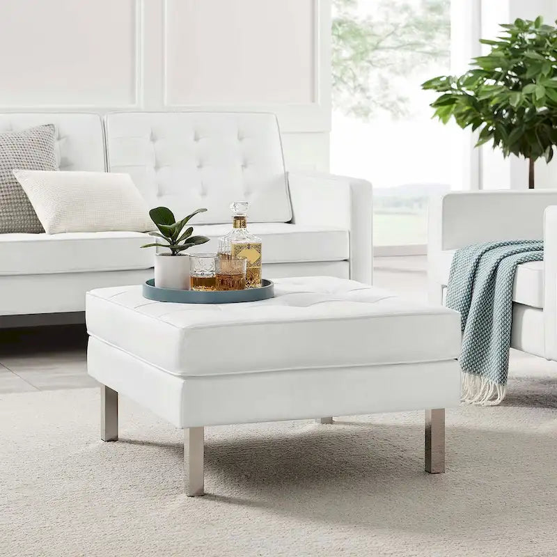 Loft Kapitone Suni Deri Puf