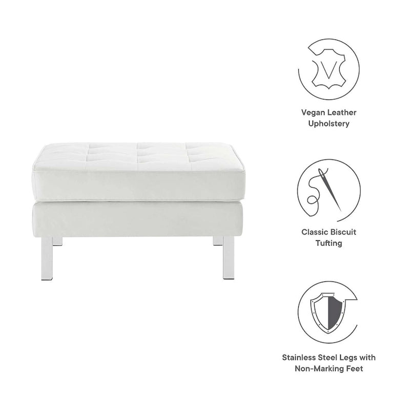 Loft Kapitone Suni Deri Puf
