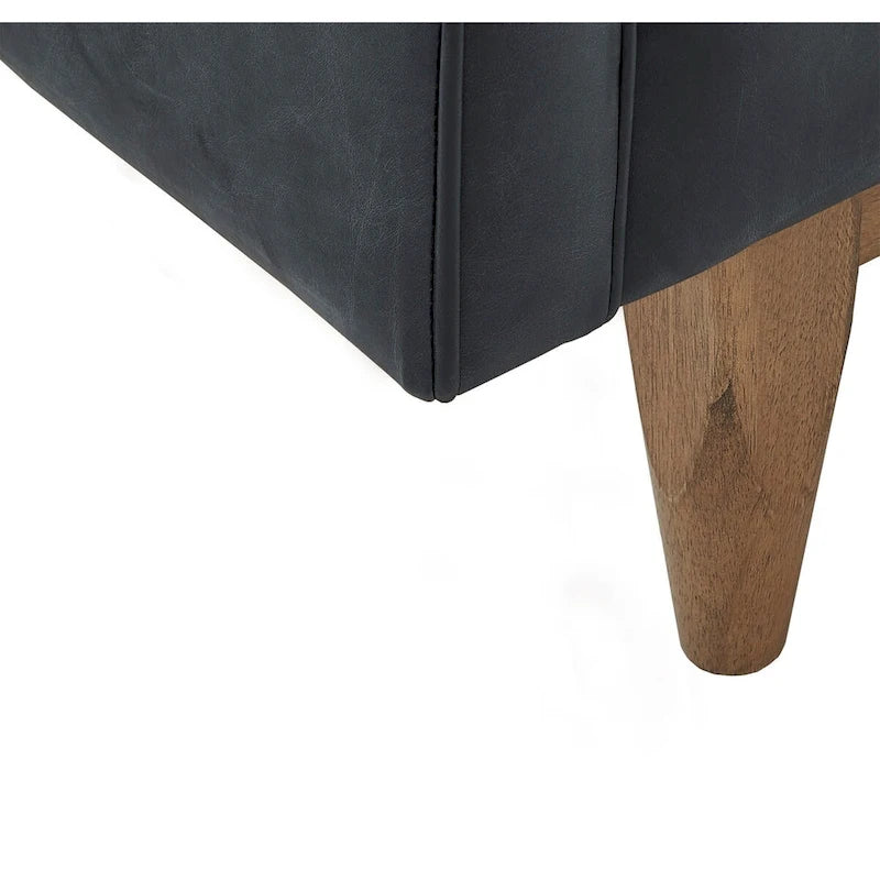 Divanetto Tullio in pelle nera con trapuntatura a bottoni di iNSPIRE Q Modern - Divano